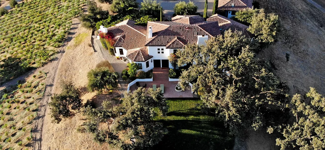 vina loriente estate house dron view from the air